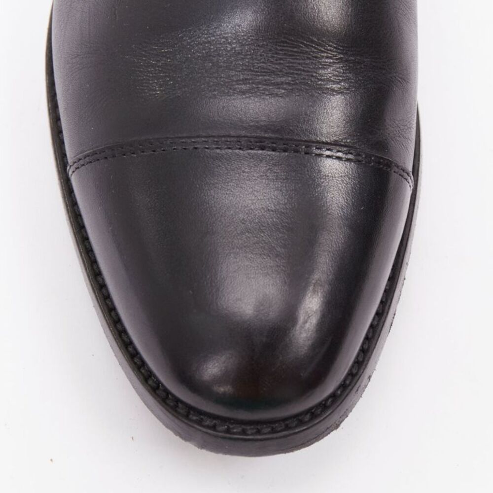 SAINT LAURENT black leather silver buckle double monk strap oxford shoes EU35.5 - Picture 6 of 10